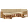 vidaXL Conjunto de Sof&aacute;s para Exterior 6 unid. 5 lugar Natural e Bege