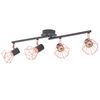 vidaXL Candeeiro de teto com 4 focos E14 preto e cobre