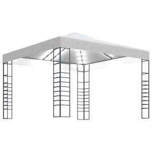 vidaXL Tenda de jardim com cord&otilde;es de luzes LED 3x3 m branco