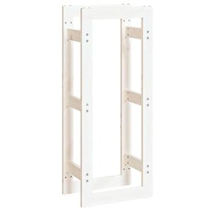 vidaXL Suporte para lenha 41x25x100 cm pinho maci&ccedil;o branco