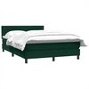 vidaXL Cama com molas/colch&atilde;o 160x220 cm veludo verde-escuro