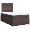 vidaXL Cama boxspring com colch&atilde;o 120x190 cm tecido castanho-escuro