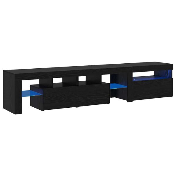 vidaXL Gabinete para TV 2 pcs Carvalho Preto 260 x 37 x 40 cm