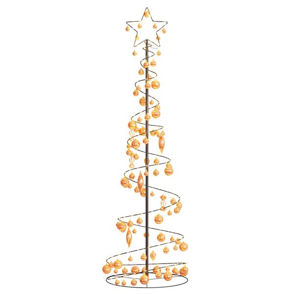 vidaXL &Aacute;rvore de Natal LED com Baubles 120 LEDs Branco Quente 180 cm