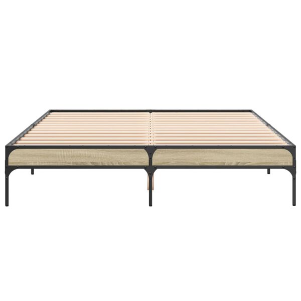 vidaXL Estrutura de cama 140x200 cm derivados madeira/metal