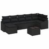 vidaXL Conjunto de Sofás com almofada 8 pcs Preto vime PE
