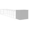 vidaXL Casota cães c/ parque 214x1069x181 cm aço galvaniz. cinza-claro