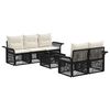 vidaXL Conjunto de Sof&aacute; de Jardim 6 unid. Preto 55 x 55 x 37 cm