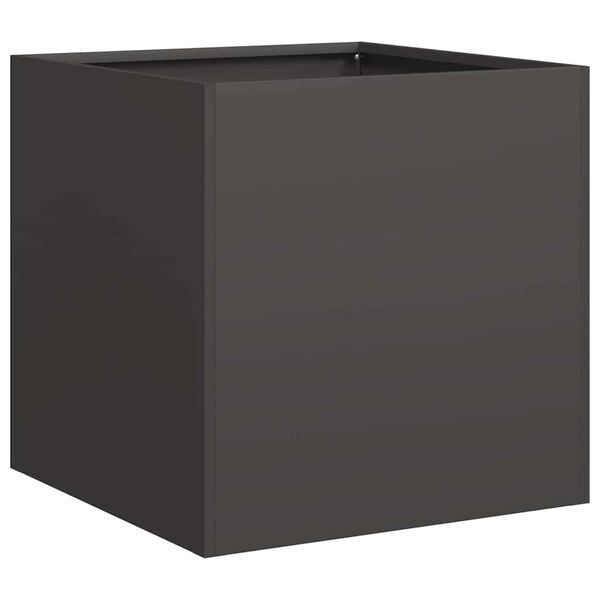 vidaXL Vaso/floreira 40x40x40 cm a&ccedil;o laminado a frio preto