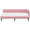 vidaXL Estrutura de Cama de Canto com colch&atilde;o Rosa 90 x 190 cm Veludo