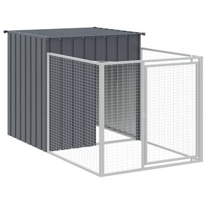 vidaXL Casota para c&atilde;es com parque a&ccedil;o galvanizado antracite
