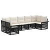 vidaXL Conjunto de Sof&aacute; de Jardim 7 unid. 7-N&uacute;mero de lugares Preto