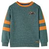 vidaXL Sweatshirt para crian&ccedil;a verde-escuro mesclado 92