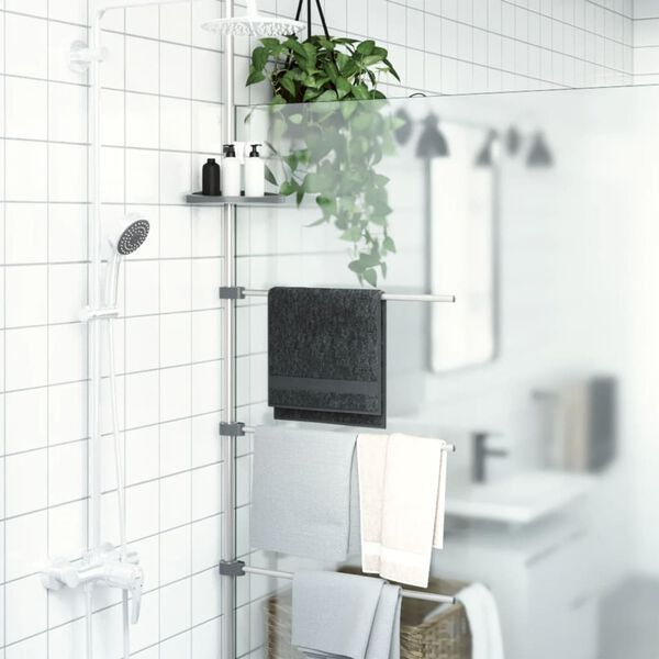 vidaXL Varão para toalhas 47x280 cm alumínio