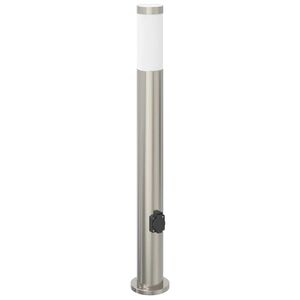 vidaXL Lumin&aacute;ria de poste com tomada, 80 cm, a&ccedil;o inoxid&aacute;vel, IP44