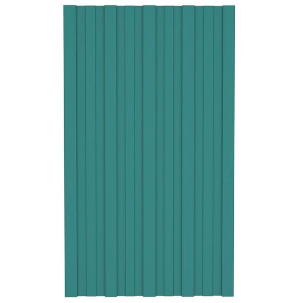 vidaXL Pain&eacute;is de telhado 36 pcs 80x45 cm a&ccedil;o galvanizado verde
