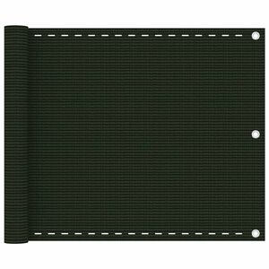 vidaXL Tela de varanda 75x500 cm PEAD verde-escuro