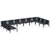 vidaXL Conjunto de Sof&aacute; de Jardim com almofada 10 pcs Preto A&ccedil;o