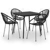 vidaXL 5 pcs conjunto de jantar para jardim vime de PVC preto