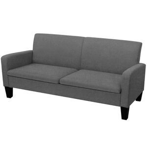 vidaXL Sof&aacute; de 3 lugares 180x65x76 cm cinzento-escuro
