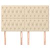 vidaXL Cabeceira Creme 144x7x118/128 cm Tecido