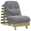 vidaXL Sof&aacute;-cama futon c/ colch&atilde;o 60x206x11cm madeira pinho impregnada