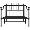 vidaXL Estrutura de cama com cabeceira e p&eacute;s 90x200 cm metal preto