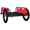vidaXL Reboque de bicicleta tecido oxford/ferro vermelho