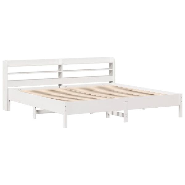 vidaXL Cama sem colch&atilde;o 180x200 cm madeira de pinho maci&ccedil;a branco