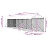 vidaXL Canil de exterior com teto 2x14x2,5 m a&ccedil;o galvanizado prateado