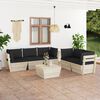 vidaXL 6 pcs conjunto lounge de paletes + almofad&otilde;es madeira de abeto