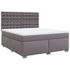 vidaXL Cama com molas/colch&atilde;o 180x200 cm couro artificial cinza