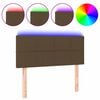 vidaXL Cabeceira de cama c/ luzes LED tecido 80x5x78/88 cm castanho