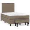 vidaXL Cama boxspring c/ colch&atilde;o 120x190cm tecido castanho-acinzentado