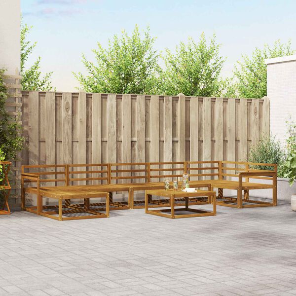 vidaXL Conjunto de Sof&aacute;s para Exterior 8 pcs Natural