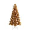vidaXL &Aacute;rvore de Natal com 300 LEDs com suporte Ouro 210 cm PET