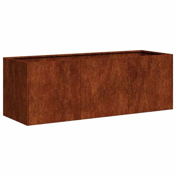 vidaXL Floreira enferrujada 120x40x40 cm a&ccedil;o resistente