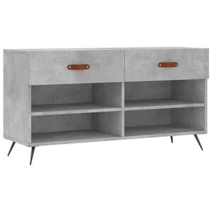 vidaXL Banco sapateira 102x35x55 cm derivados madeira cinzento cimento