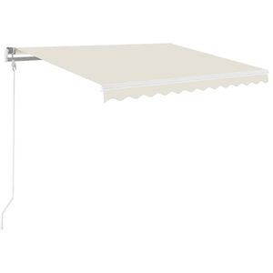 vidaXL Toldo retr&aacute;til manual com LED 350x250 cm cor creme