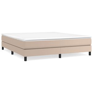vidaXL Estrutura de cama com molas 180x200 cm couro artificial cappuccino