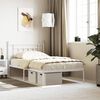 vidaXL Estrutura de cama em metal com cabeceira 107x203 cm branco
