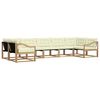 vidaXL Conjunto de Sof&aacute;s para Exterior 7 pcs Branco e Creme