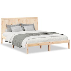 vidaXL Cama extra longa sem colch&atilde;o 140x210 cm madeira maci&ccedil;a