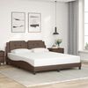 vidaXL Estrutura de cama sem colch&atilde;o Zadar 160x200cm couro artificial castanho
