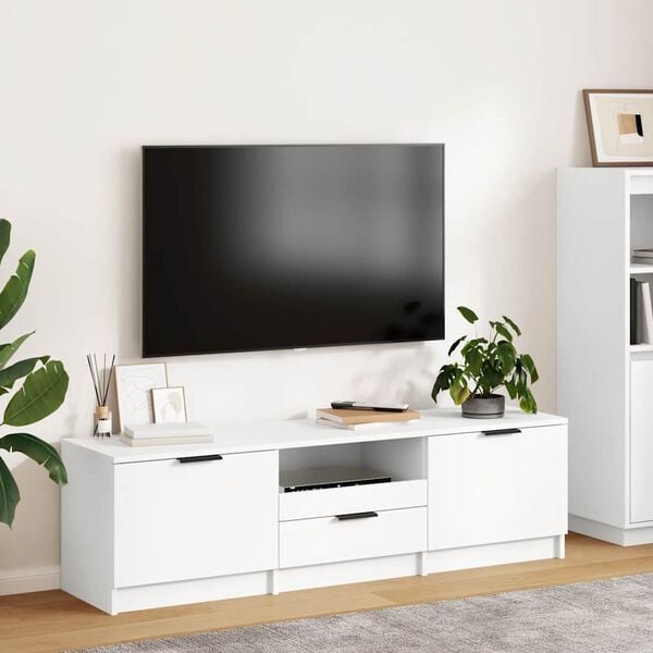 vidaXL M&oacute;vel de TV Branco 140x35x40 cm Madeira Engenheirada