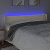 vidaXL Cabeceira de cama c/ LED 183x16x78/88 cm couro artificial cr&egrave;me
