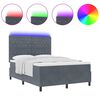 vidaXL Cama Box Spring LED Cinza Escuro 160 x 200 cm tecido