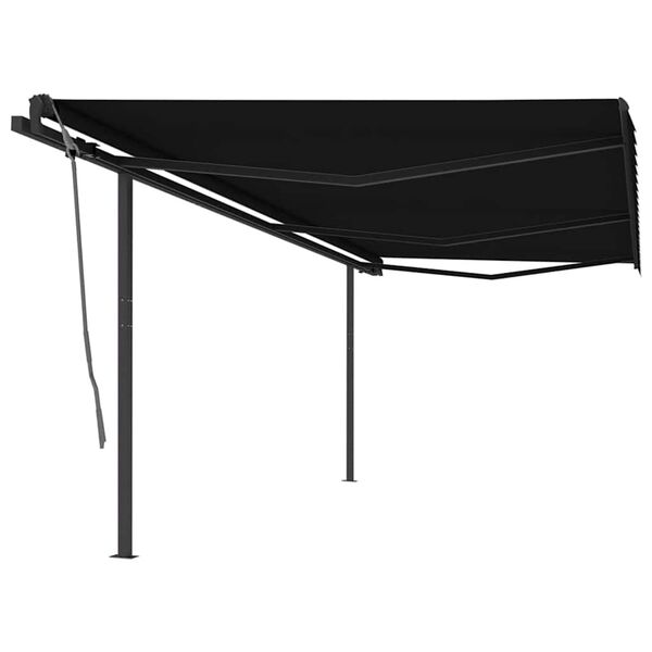vidaXL Toldo retr&aacute;til manual com postes 6x3 m antracite