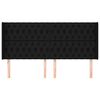 vidaXL Cabeceira de cama c/ abas tecido 203x16x118/128 cm preto