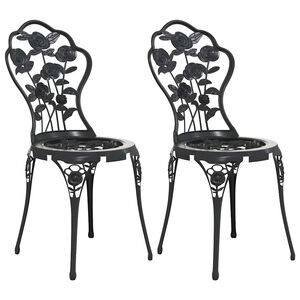 vidaXL Cadeiras de bistr&ocirc; 2 pcs alum&iacute;nio fundido preto